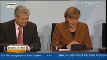 Bundeskanzlerin Angela Merkel Statement zu Joachim Gauck Nominierung als neuer Bundespräsident