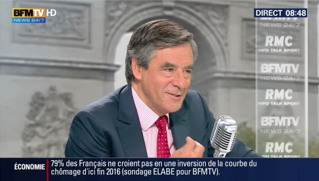 François Fillon invité de Jean-Jacques Bourdin sur BFM TV / RMC