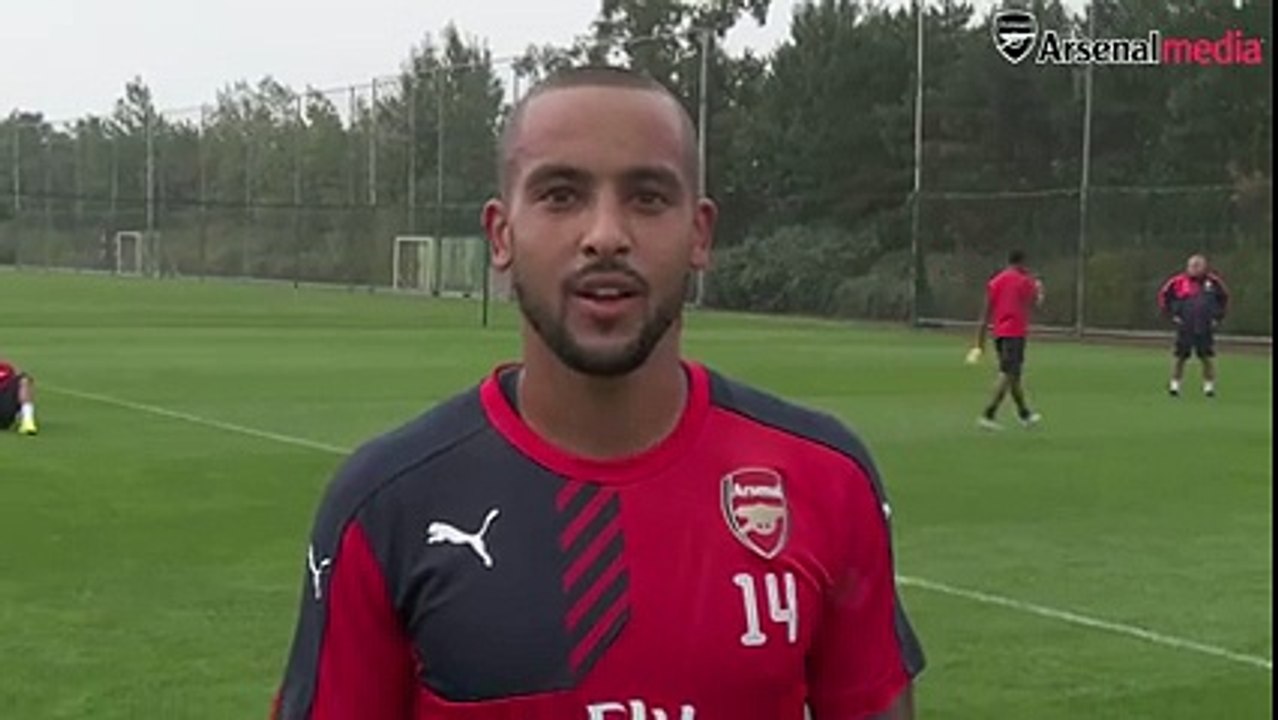 Mikel Arteta and Theo Walcott take on dizzy goals challenge
