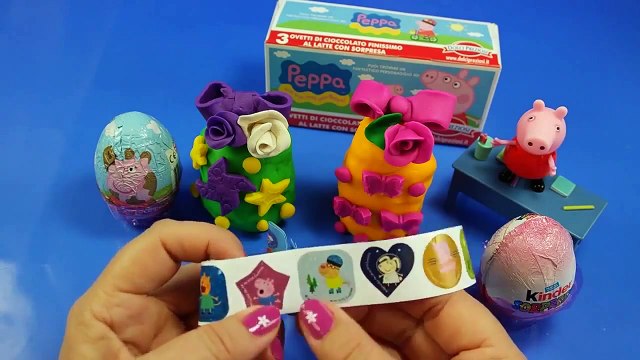 Oua Kinder cu surprize si jucarii Play Doh in Romana, Peppa pig Barbie Girl