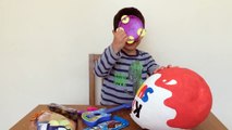 Super Giant Kinder Surprise Egg Peppa Pig and Mickey Mouse Clubhouse Toys Opening Unboxing