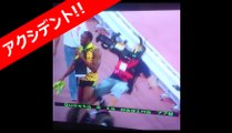 北京陸上世界選手権・男子２００メートル ウサインボルトがカメラマンの乗ったセグウェイと接触し転倒 アクシデント