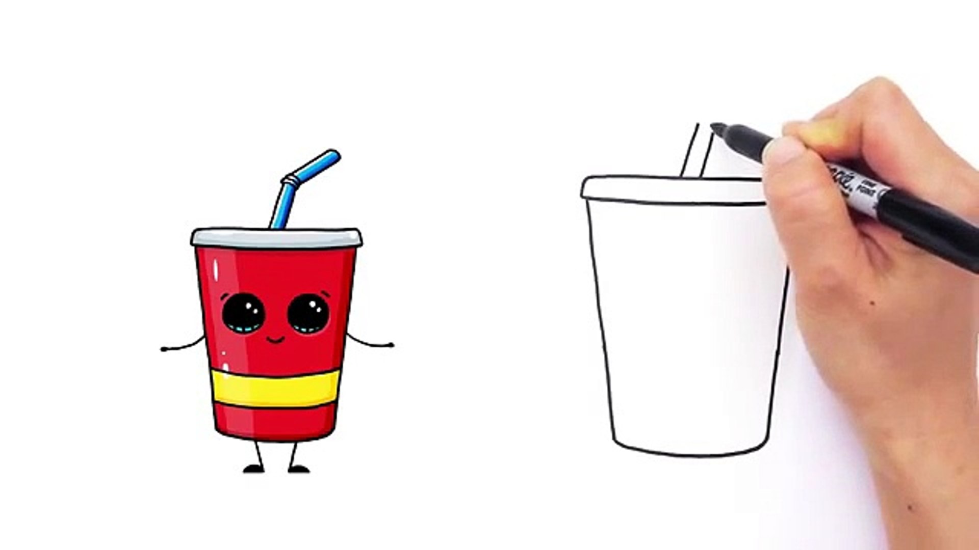 How to Draw Cute Cartoon Soda Cup Drink Step by Step - video Dailymotion