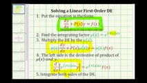 Ex 3:  Solve a Linear First-Order Differential Equation (Initial Value Problem)