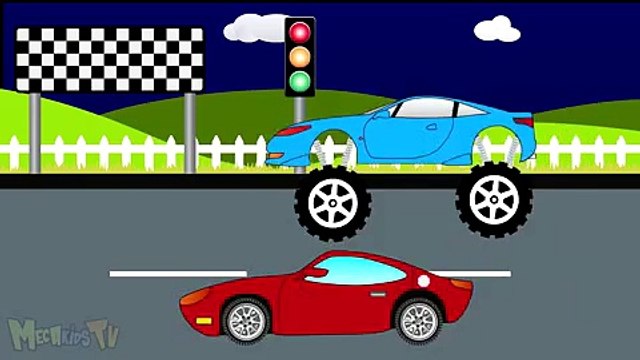 Truck Vs Sport Car - Monster Trucks For Children