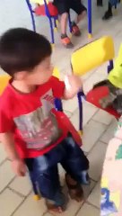 funny clip so cute baby caring on school