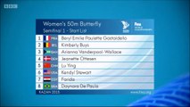 50m papillon F (demi-finales) - ChM 2015 natation, Sjöström en démonstration