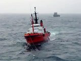 supplying fuel at sea to a towing tug