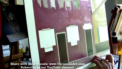 How to paint a straight edge, using the masking tape technique in oil painting