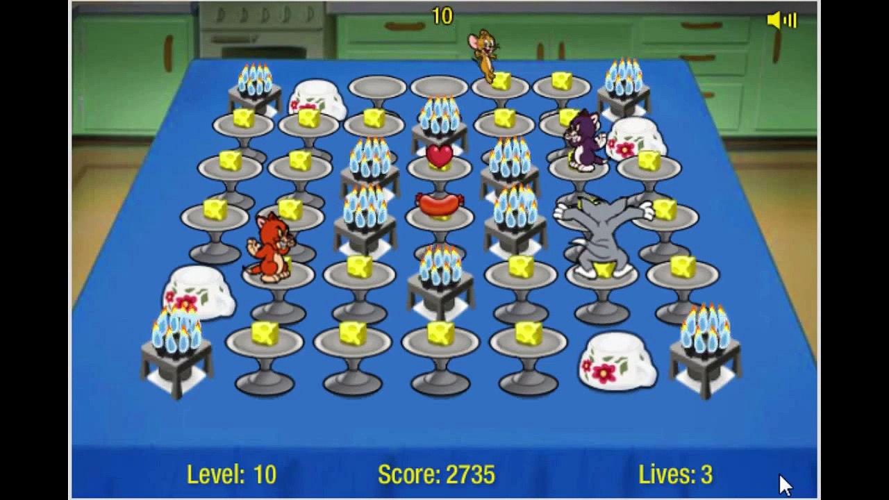 Tom and Jerry Show Cartoon Animation Food Free-For-All Game Play Walkthrough