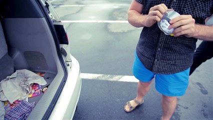 Russian Guy Gets Duct Taped To A Moving Car