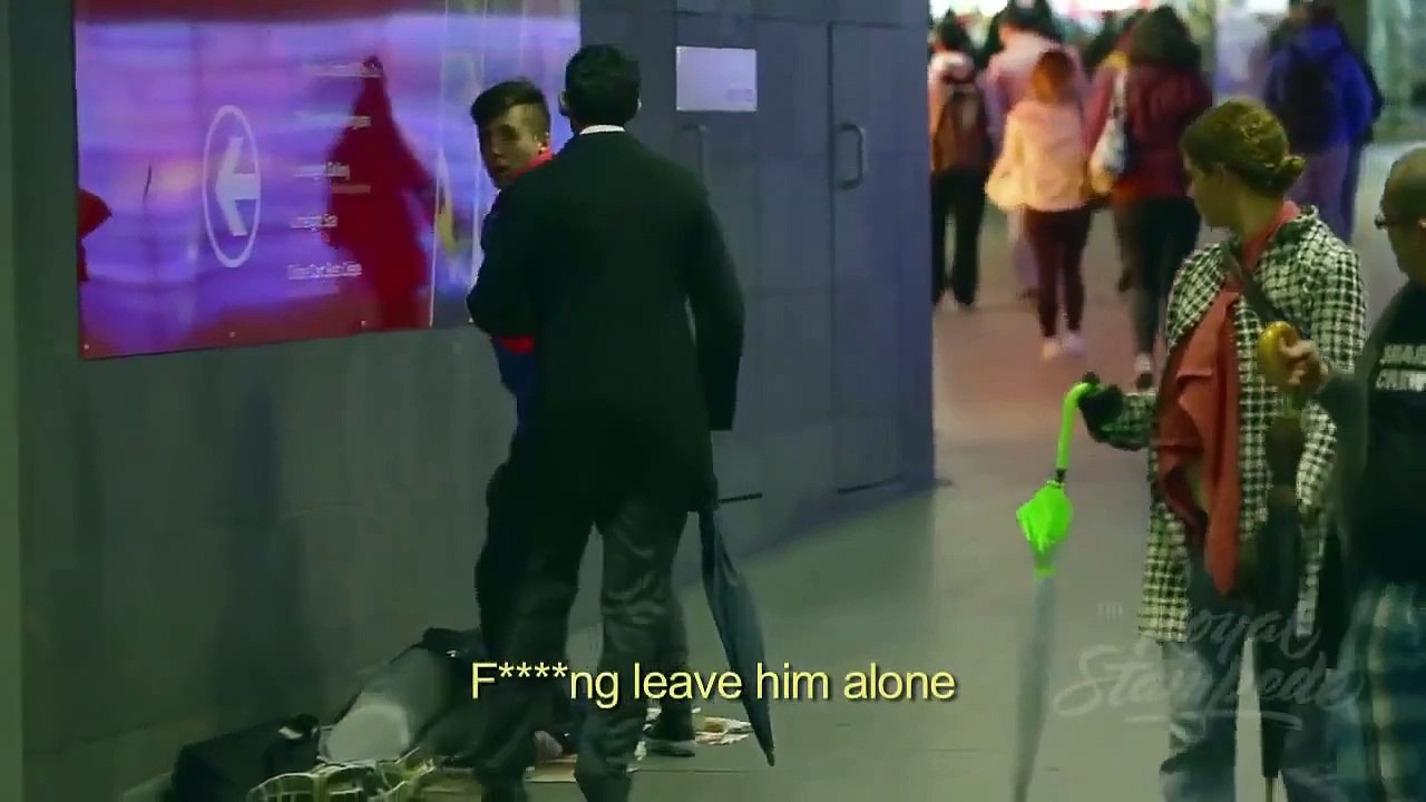 Peeing on Homeless Man PRANK