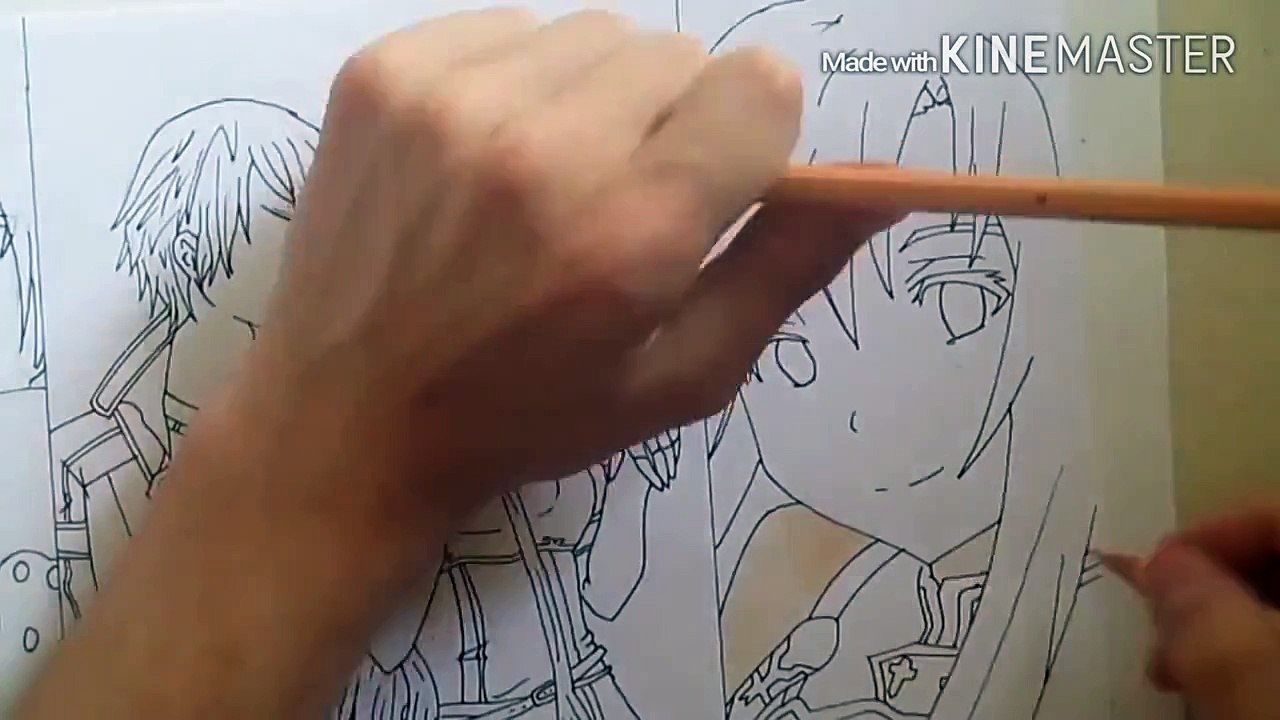 Speed draw Kirito and Asuna from Sword Art Online