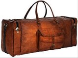 leather duffel bag - S-ZONE Oversized Canvas Leather Trim Travel Tote Duffel shoulder han