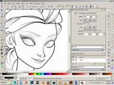 Inkscape inking a drawing example