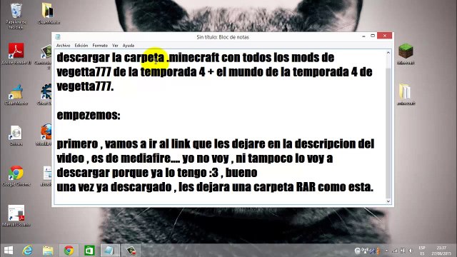 Como descargar carpeta .minecraft con mods de vegetta777