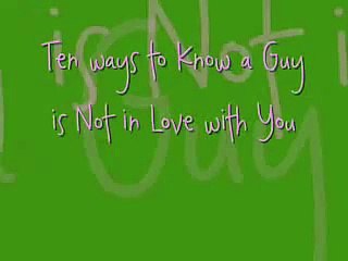 How to tell if a Guy is not in Love with You