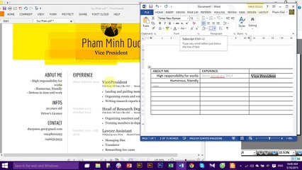 HƯỚNG DẪN TRÌNH BẦY CV BẰNG MICROSOFT WORD - TẠO CV CHUYÊN NGHIỆP