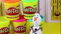 Play Doh Clown Frozen Barbie Doll Parody with Olaf Barbie Anna and Barbie Elsa by ToysRevi