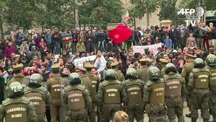 Mapuches e caminhoneiros em protesto no Chile