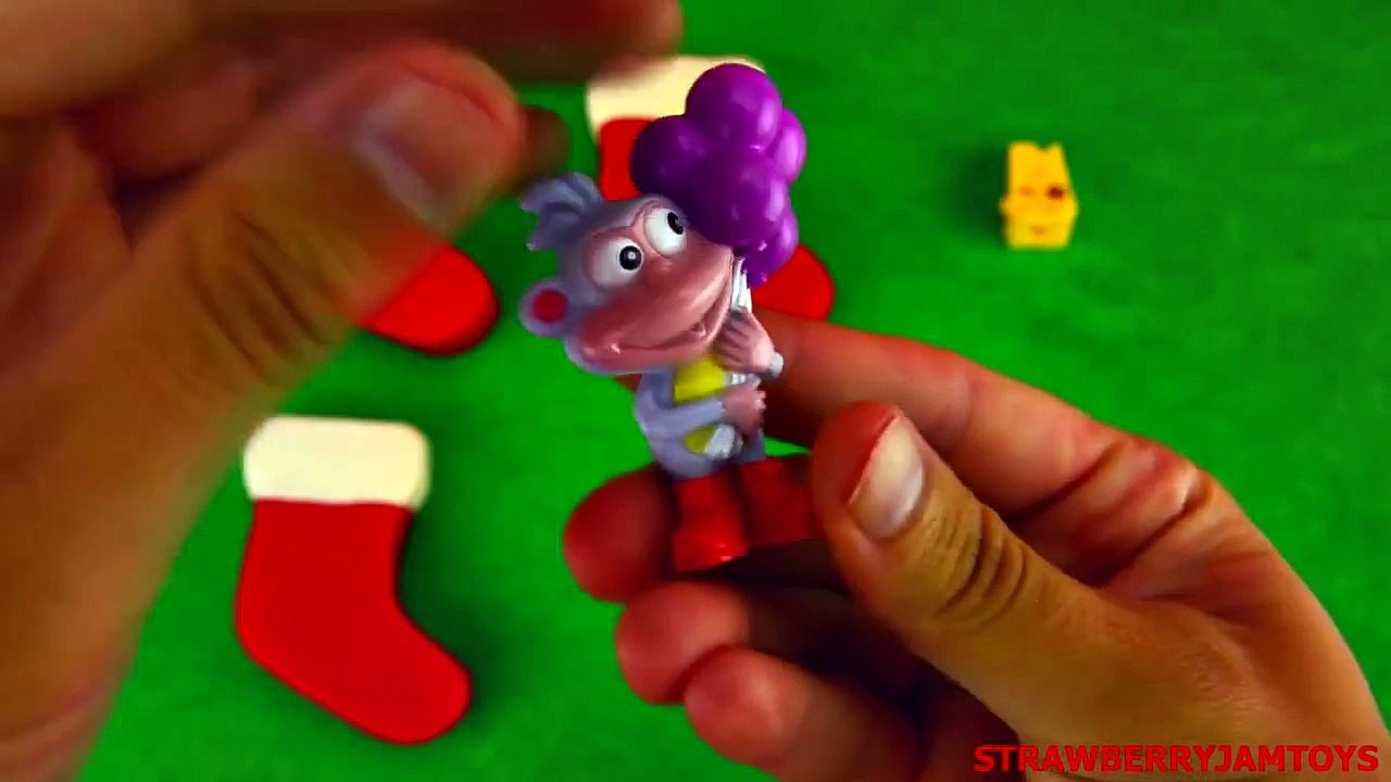 Shopkins Play Doh Christmas Cars 2 Santa Stockings Dora Spongebob Surprise Eggs StrawberryJamToys