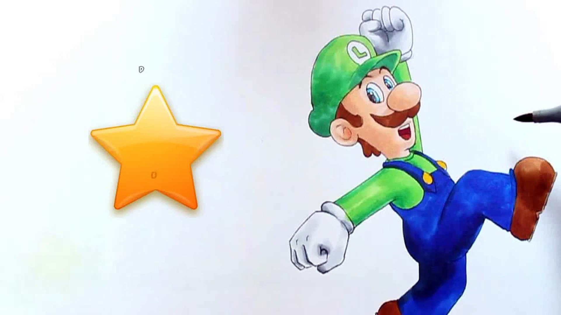Cara Menggambar Luigi Super Mario Drawing Tutorial