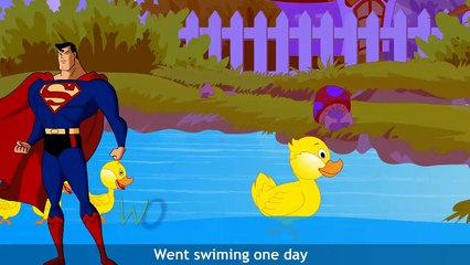 Superman Five Little Duck Rhyme | 3D Animated Kids Learning Song | Popular Rhyme In English