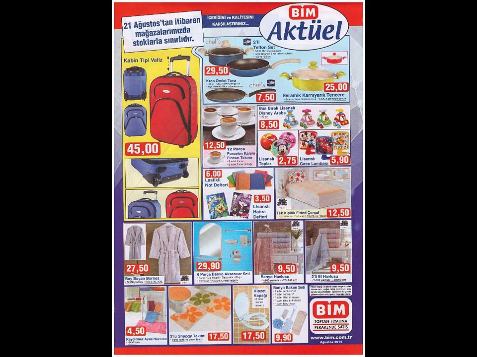 BİM 21 Ağustos 2015 Aktüel Ürünler Video Katalogu