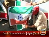 Indian flag burnt during Jamaat-e-Islami protest