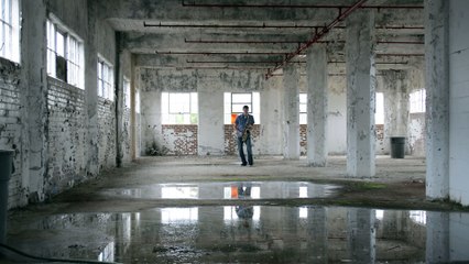 Amazing sound from a saxophone in a warehouse