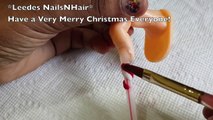 Nail Collection: Video Spiral Candy Cane Christmas Nail Art Acrylic Nail Tutorial