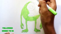 Belajar menggambar  Mike Wazowski in 3D Monster University drawing tutorial