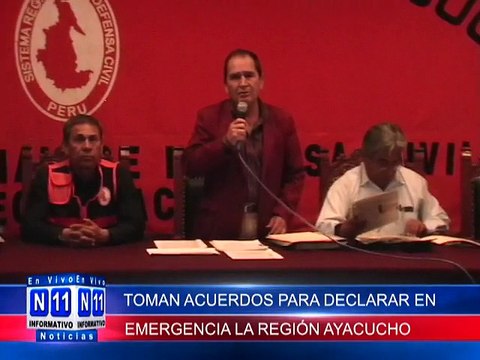 N11 Informativo TOMAN ACUERDOS PARA LOGRAR QUE EL GOBIERNO CENTRAL DECLARE EN ESTADO DE EMERGENCIA A LA REGION AYACUCHO