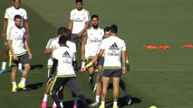 Real Madrid - Les joueurs s'amusent à l'entrainement