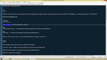 How to: Export Videos to WebM in (CS6) Adobe Premiere Pro or Adobe Media Encoder