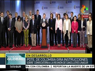 Santos anuncia solicitud de reuniones extraordinarias en UNASUR y OEA