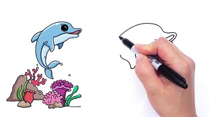 How to Draw a Cartoon Dolphin Cute and Easy