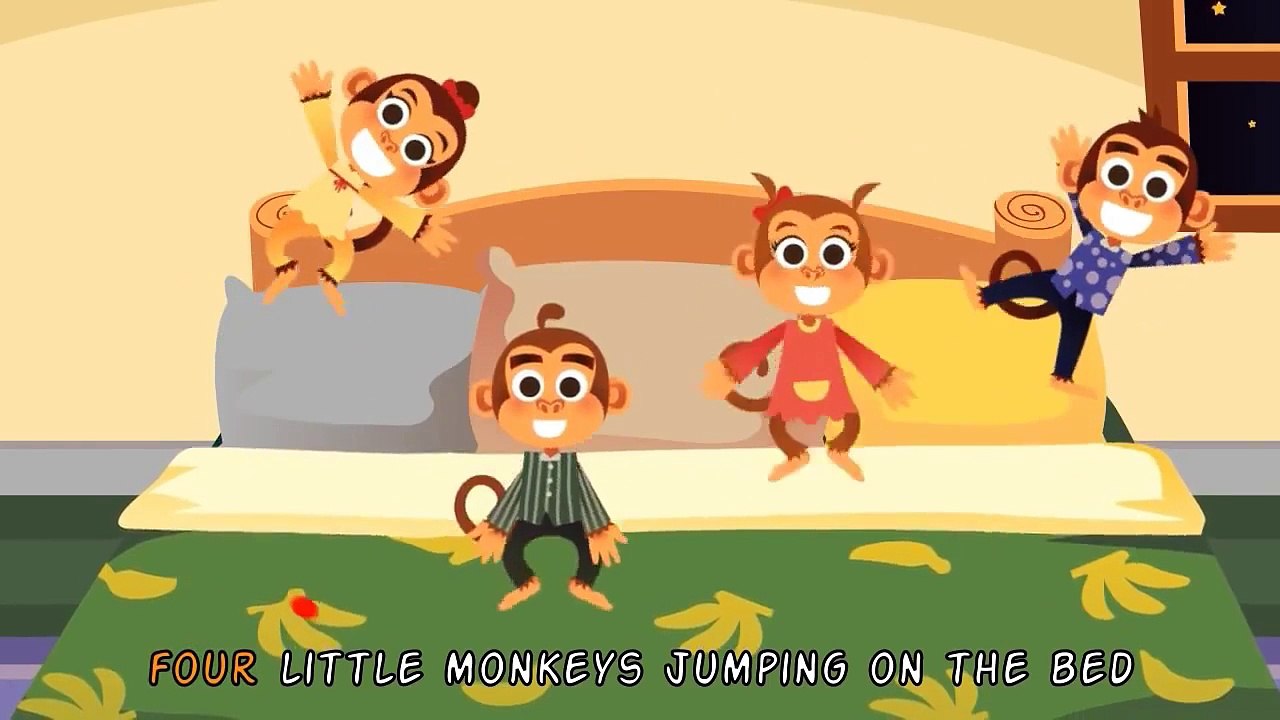 Five Little Monkeys Jumping on the Bed • Nursery Rhymes Song with ...