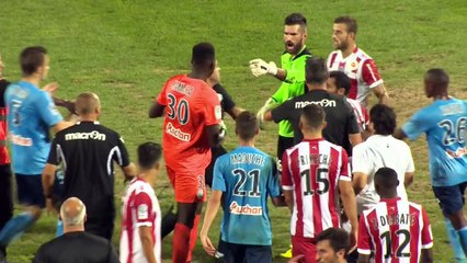 Coup de poing de Joris Sainati sur Haris Belkebla (Ligue 2)