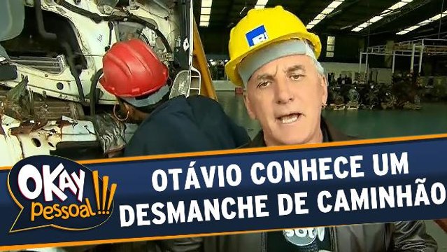 Otávio Mesquita acompanha o processo de desmanche de caminhões