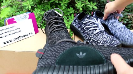 Comparision for original and fake yeezy 350 "pirate black" from Repbeast.ru