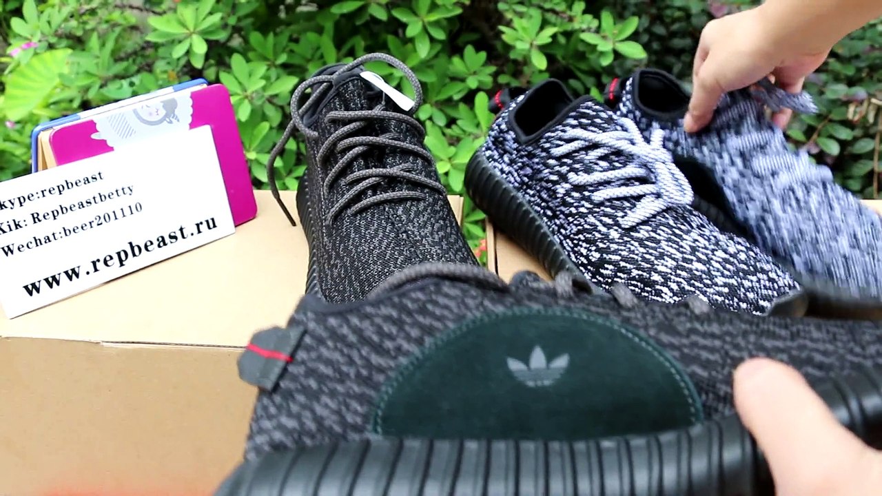 Comparision for original and fake yeezy 350 "pirate black" from Repbeast.ru