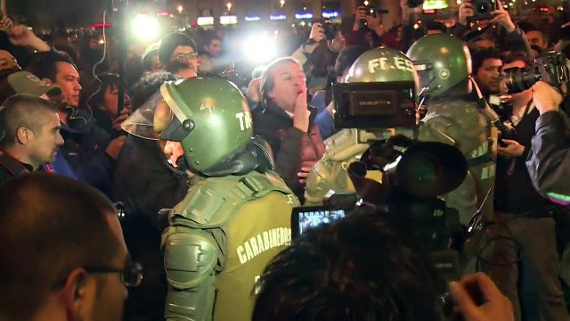 Camioneros chilenos enfrentados a mapuches