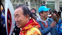 Ban Ki-moon participates in Olympic torch relay ahead of Sochi Games