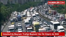 İstanbul'da Bayram Trafiği Başladı! Her İki Köprü de Kilit