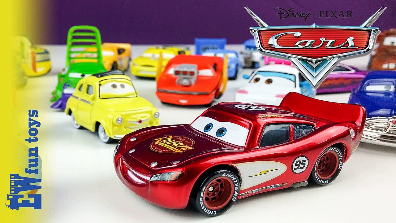 SpiderMan and Hulk having Fun With Disney Pixar Cars Lightning McQueen Custom Colors Blue