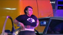 Drugged Woman dances after being chased by the Police in LA