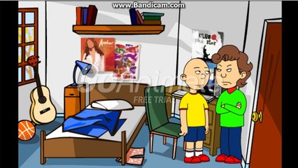 Caillou turns room to Cartoon Classics Style and Get's Grounded