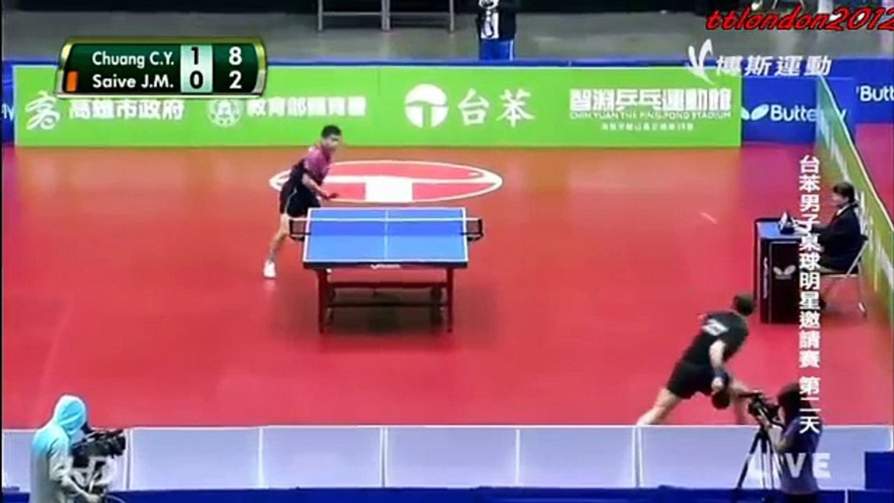 Chuang Chih-Yuan vs Jean-Michel Saive (2014 Tai Ben Invitational)