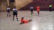 Indoor Soccer Player kicks Opponent in Neck while laying down!